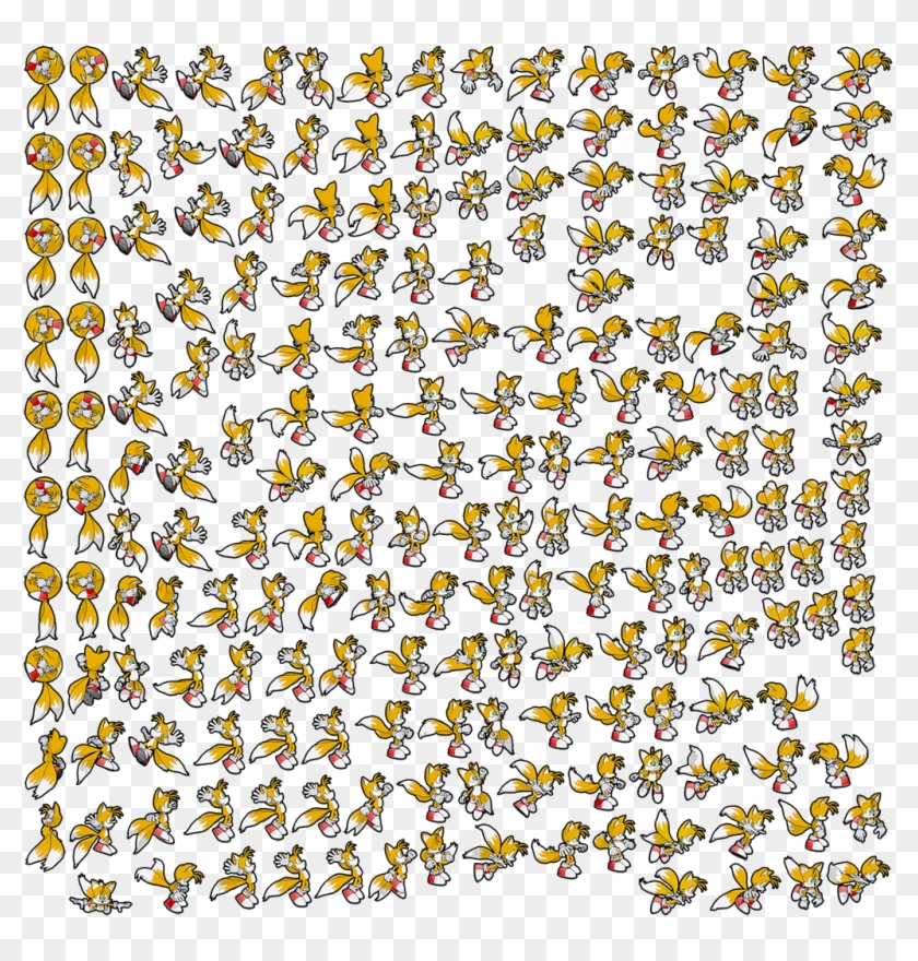 Tails Sprite Sheet Sonic Jump - Tails Sonic Mania Sprites Clipart #3391529