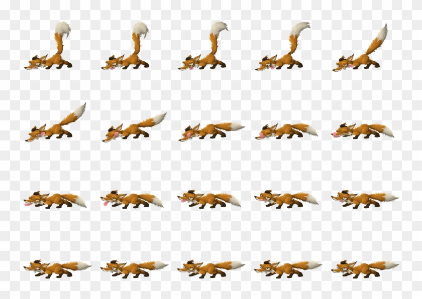 Eatend - Running Fox Sprite Sheet Clipart