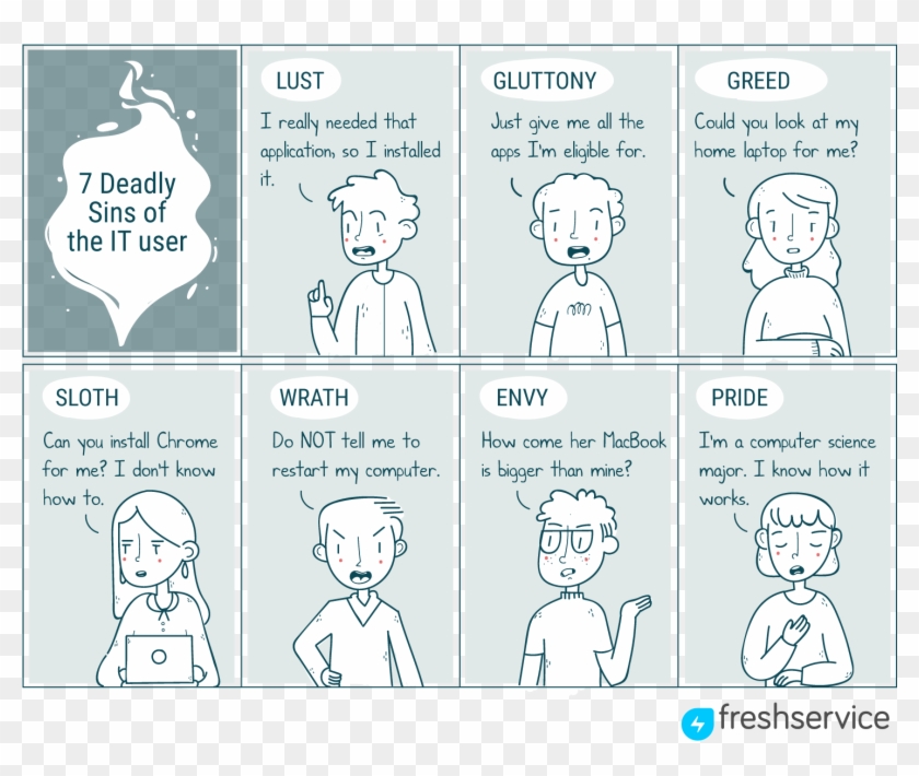 7 Deadly Sins Apps , Png Download - Cartoon Clipart #3392742