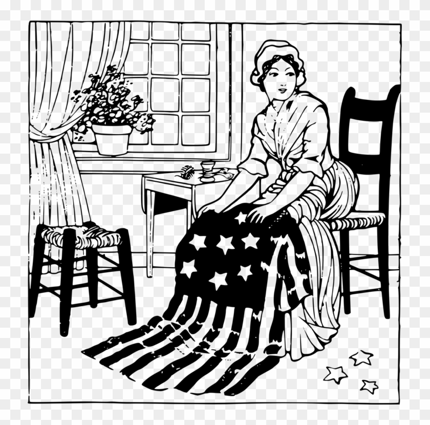 Betsy Ross Flag Flag Of The United States Drawing Computer - Betsy Ross Clipart - Png Download