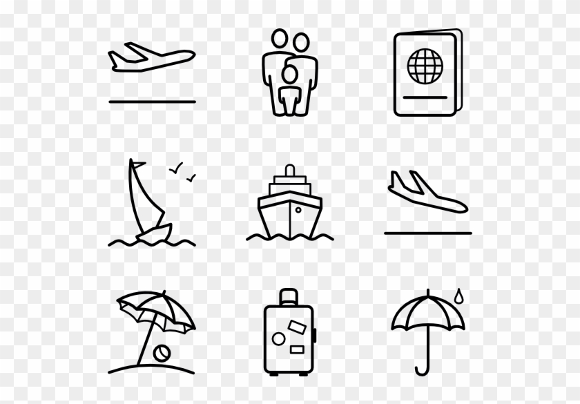 Summer Tourism - Tourism Black And White Clipart #3392931