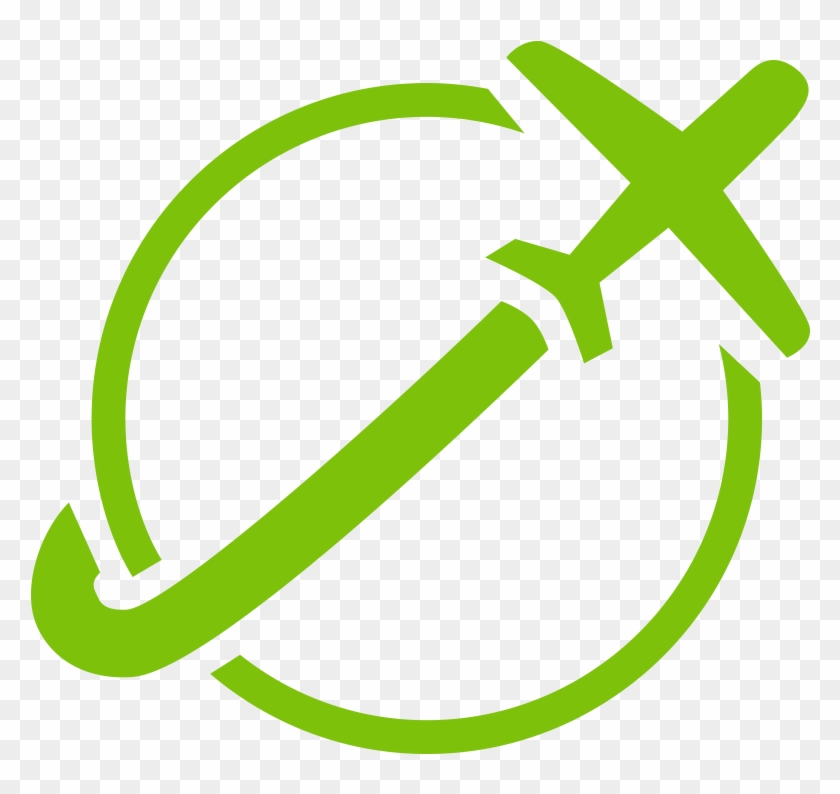 Airplane And Earth Logo Black Clipart #3393055