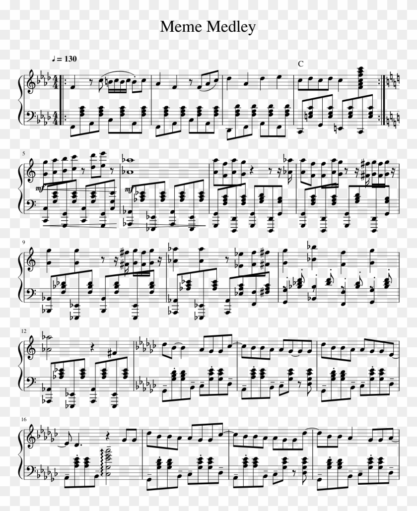 Meme Medley Sheet Music 1 Of 3 Pages - Sviridov Snowstorm Waltz Sheet Music Clipart