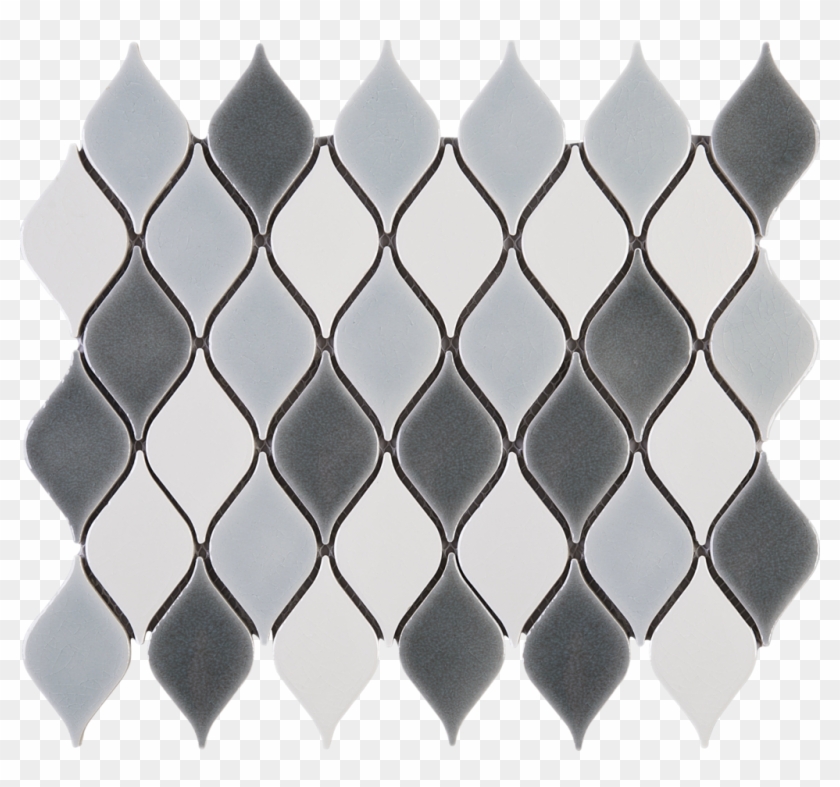 Tear Drop Pattern White And Grey Ceramic Mesh Mounted - Teardrop Pattern Clipart