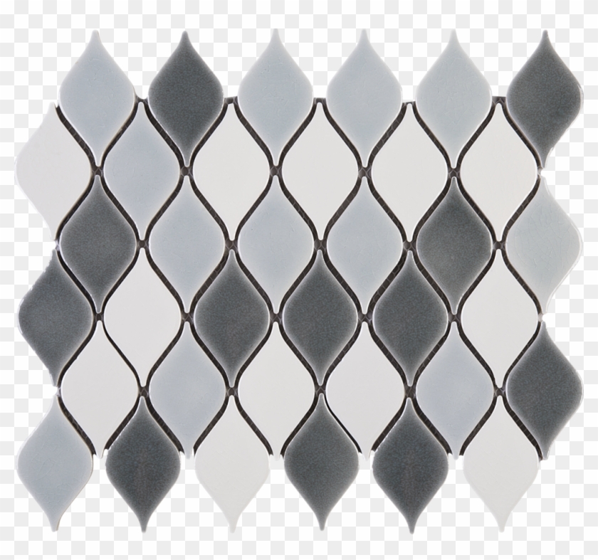 Tear Drop Pattern White And Grey Ceramic Mesh Mounted - Teardrop Pattern Clipart #3393996