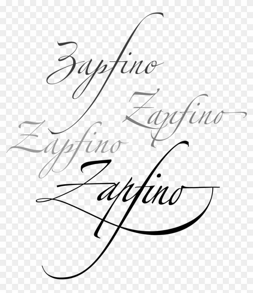 Calligraphy Underline Png - Zapfino Font Clipart #3394144