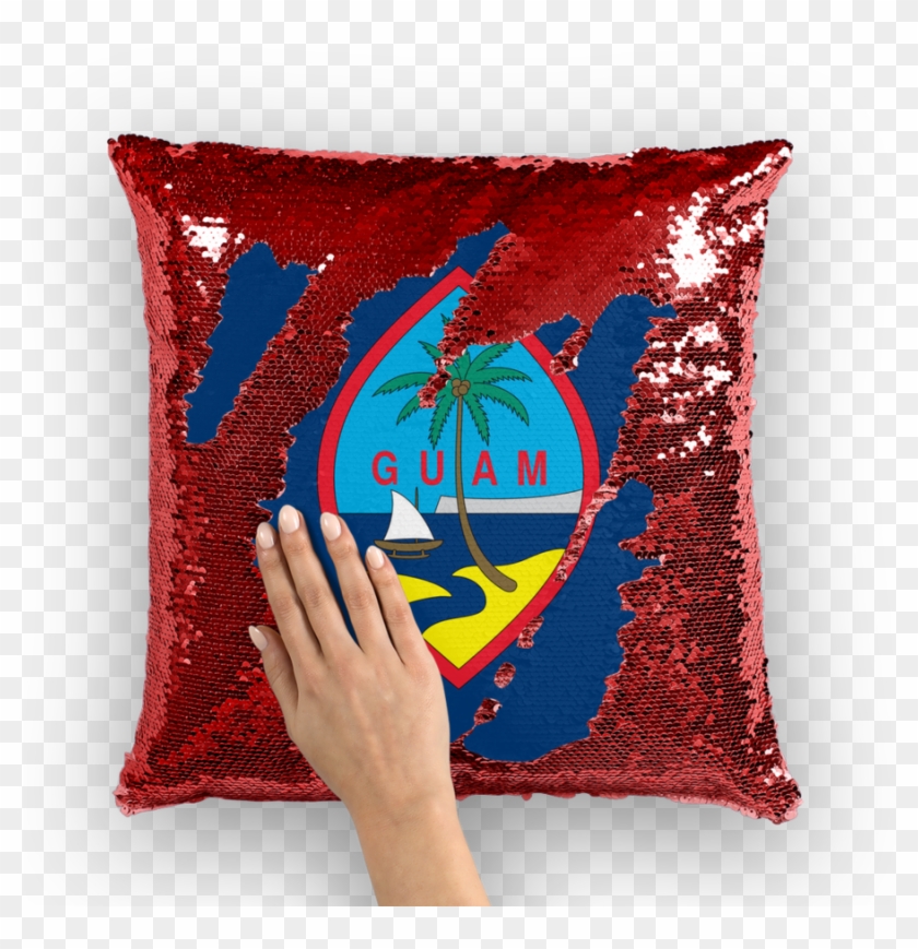 Guam Flag Pillow ﻿sequin Cushion Cover - Nic Cage Sequin Pillow Clipart