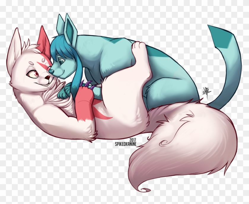 Zangoose & Glaceon Glomp - Cartoon Clipart