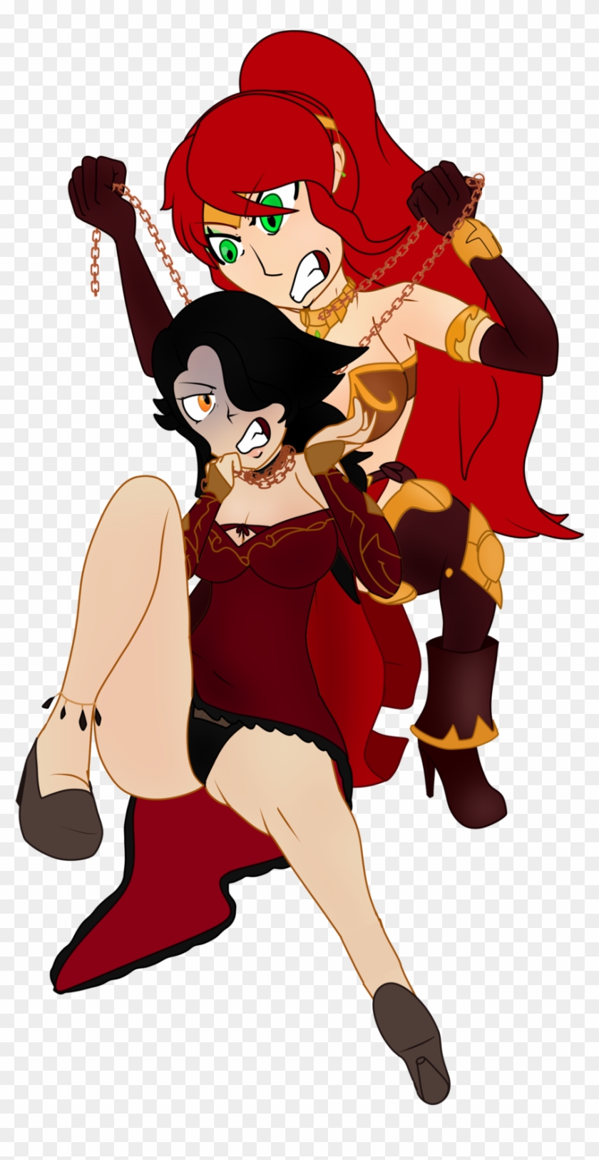 Cinder And A Slave Costume Pyrrha Both From Rwby Followed - Cartoon Clipart #3396374