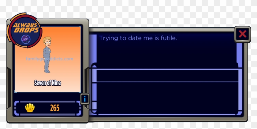 Seven Of Nine Menu - Cartoon Clipart #3396804