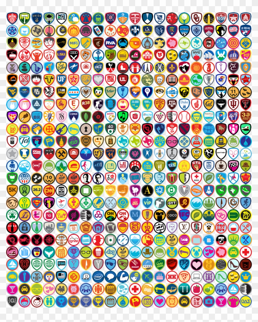 Every Foursquare Badge Released And A Few Bonus Ones - Blue With Dots Background Design Clipart #3397549