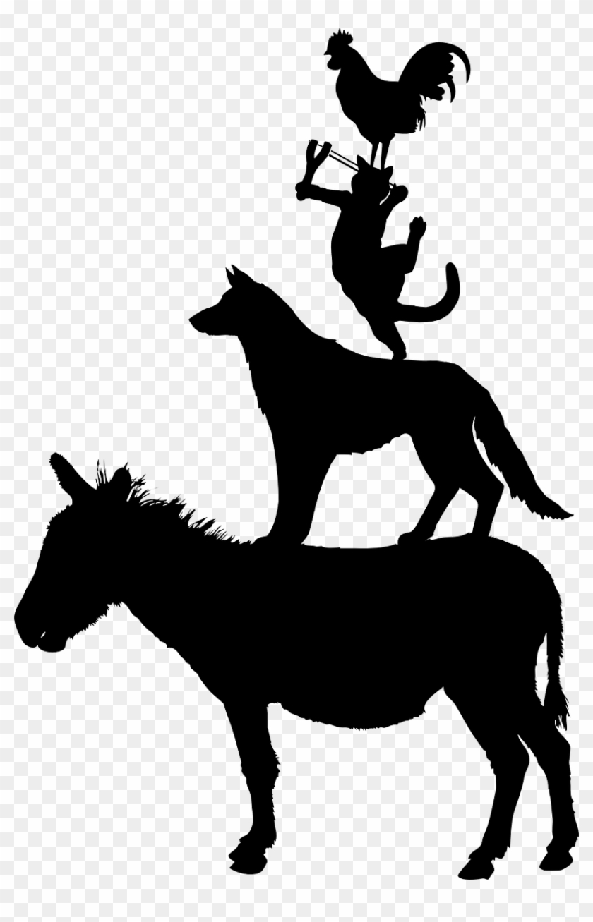 Town Musicians Of Bremen Cat Dog Png Image - Os Músicos De Bremen Png Clipart #3397762