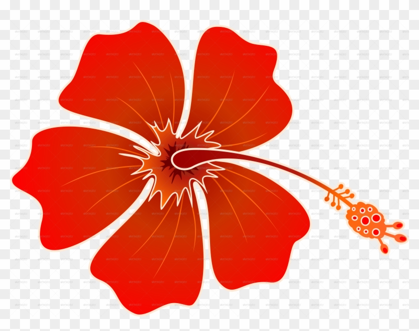 Red Hibiscus Png - Batik Hibiscus Clipart