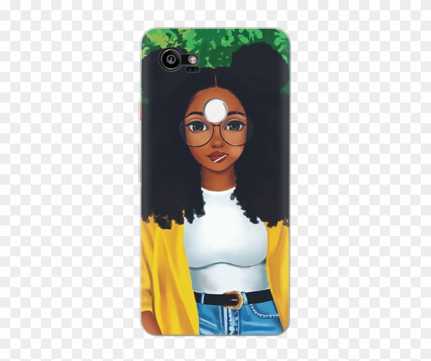 2bunz Melanin Poppin Aba Black Girl Soft Tpu Phone - Black Girl With Natural Hair Cartoon Clipart #3398934