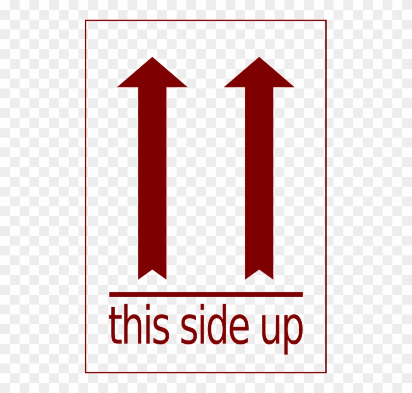 Arrows, Up, Orientation, This Side Up, Box, Label - Side Up Label Png Clipart