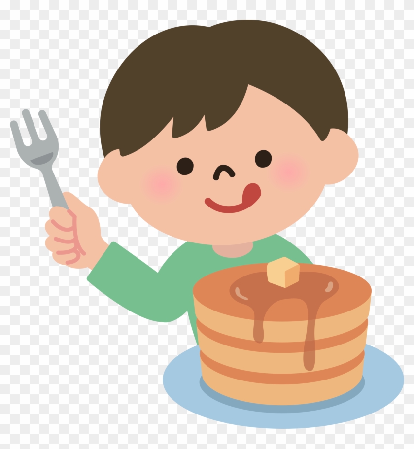 Big Image - Eating Pancakes Clipart - Png Download