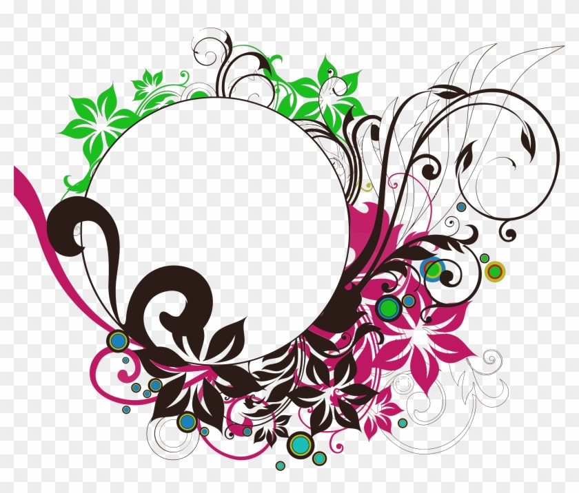 Floral Round Frame Png Photo - Circle Frame Design Png Clipart #340938