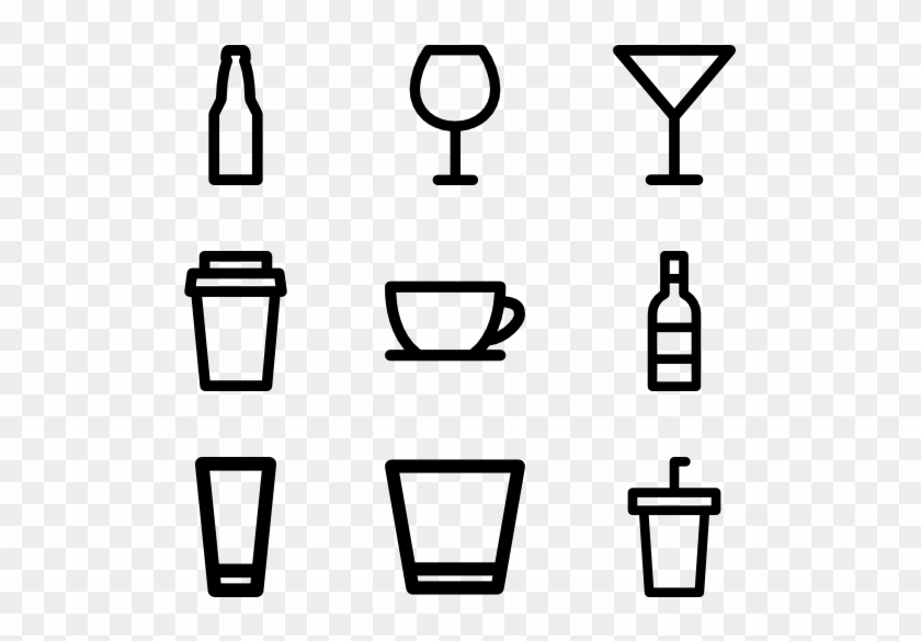 Bar Glasses And Bottles - Bar Glass Icons Clipart #341535
