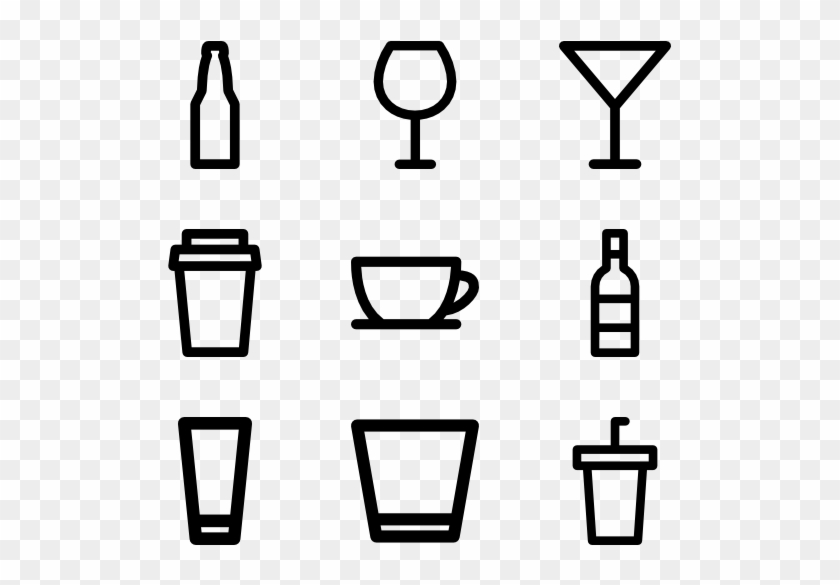 Bar Glasses And Bottles - Bar Glass Icons Clipart