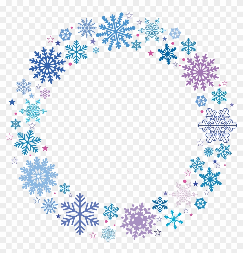 Circular Snowflake Frame - Snow Clipart