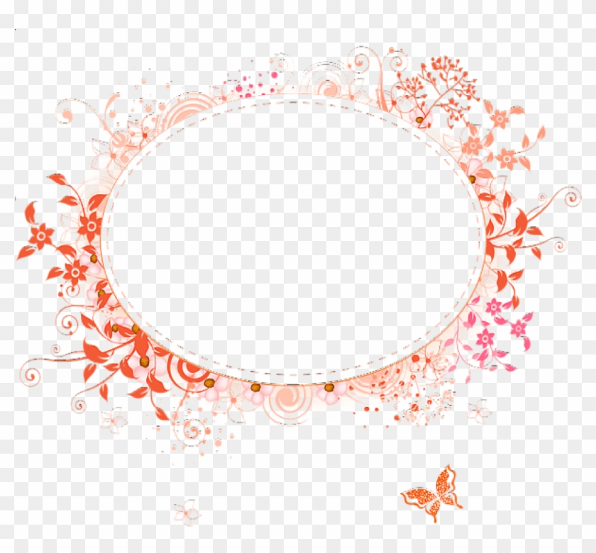 Free Png Best Stock Photos Round Orange Transparent - Frame Pink Flower Png Clipart #342216