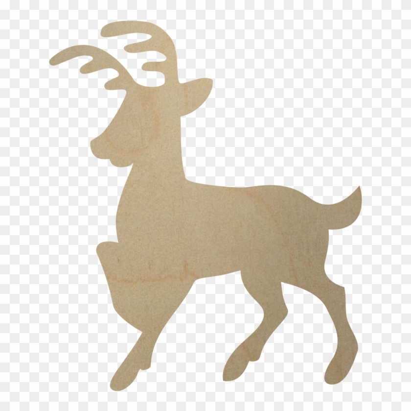Wooden Reindeer Cutout Shape - Wooden Reindeer Cut Out Clipart