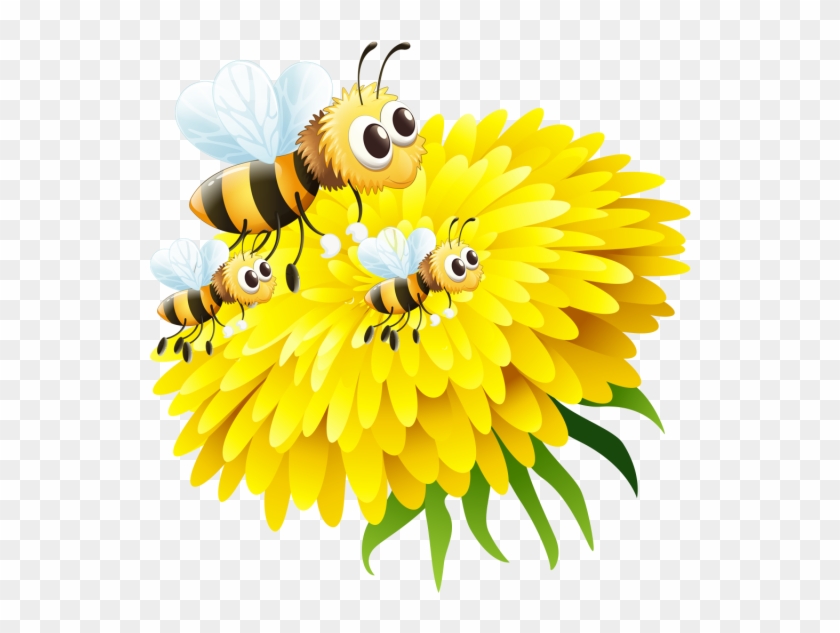 Bee In Flower, Bee, Honey Png And Psd File For Free - Flower And Bee Transparent Background Clipart #342907