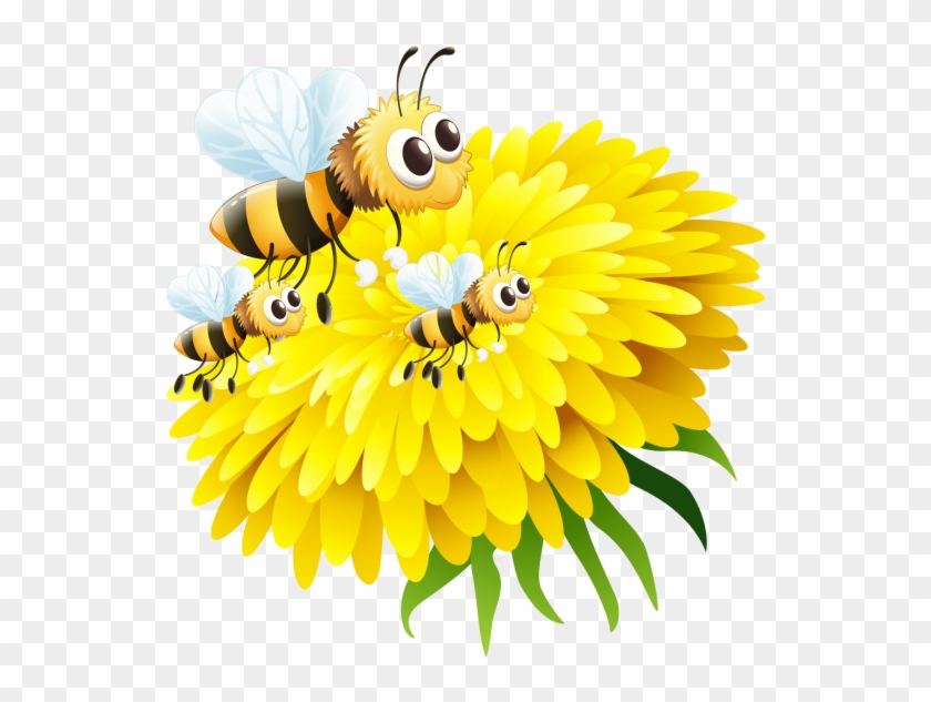 Bee In Flower, Bee, Honey Png And Psd File For Free - Flower And Bee Transparent Background Clipart