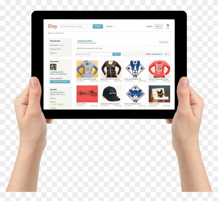 Etsy On Tablet - Tablet Computer Clipart #343095