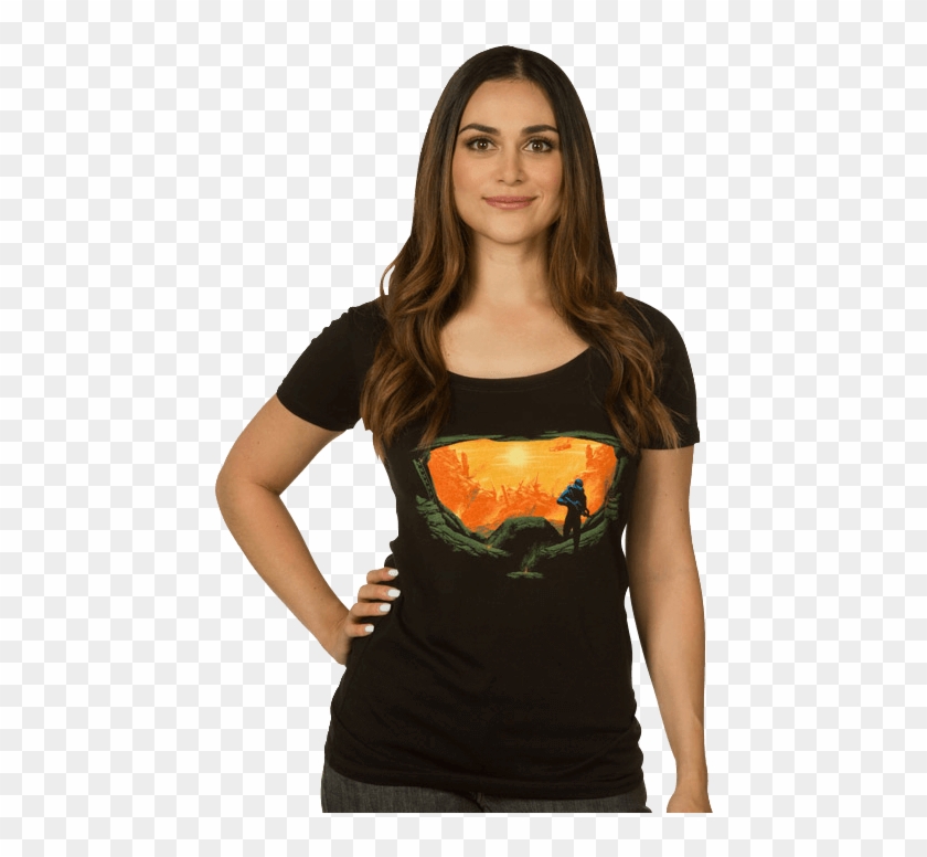 Halo Master Chief Silhouette Womens Scoop T Shirt - Girl Clipart #343210