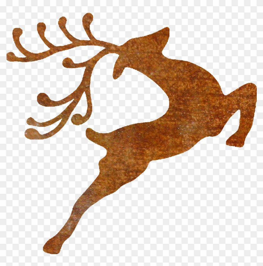Thick Rusty Jumping Reindeer - Free Santa Sack Svg Clipart #343270