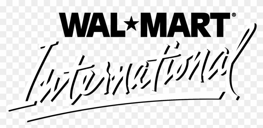Wal Mart International Logo Black And White - Calligraphy Clipart #343271