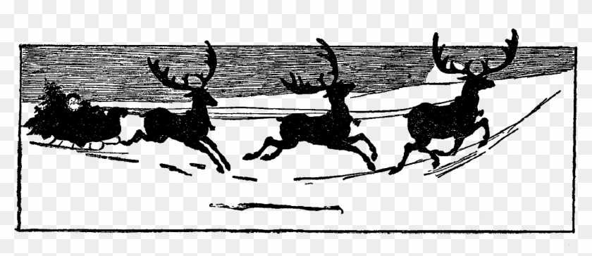 Santa And Reindeer Image - Elk Clipart #343320
