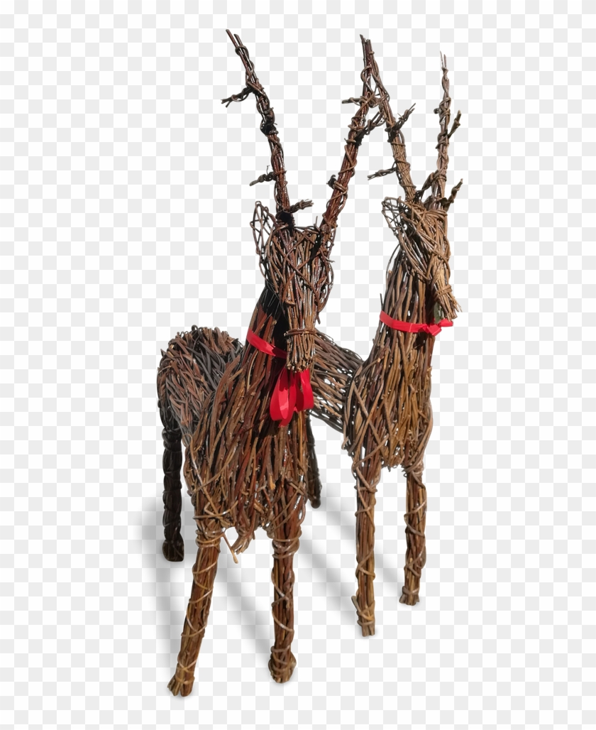 Buy Xmas, Christmas Wicker Reindeer - Reindeer Clipart #343450