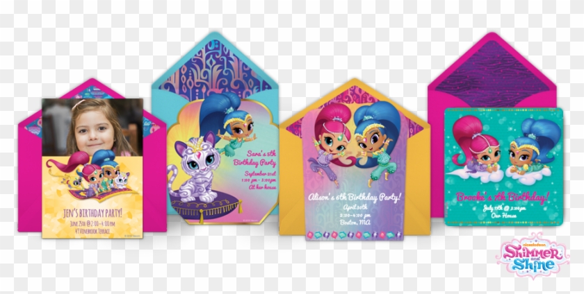 Shimmer And Shine Online Invitations - Shimmer Y Shine Invitation Clipart #343656