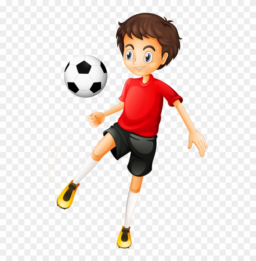 Kid Football Player Cartoon Image H - Playing Football Cartoon Clipart