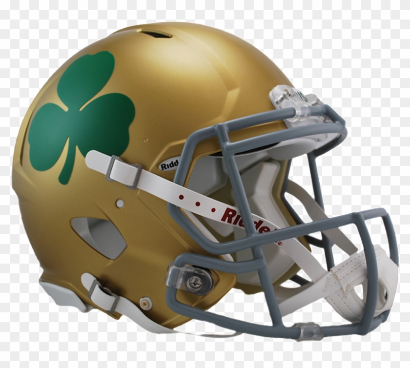Notre Dame Fighting Irish Helmet - Notre Dame Shamrock Helmet Clipart