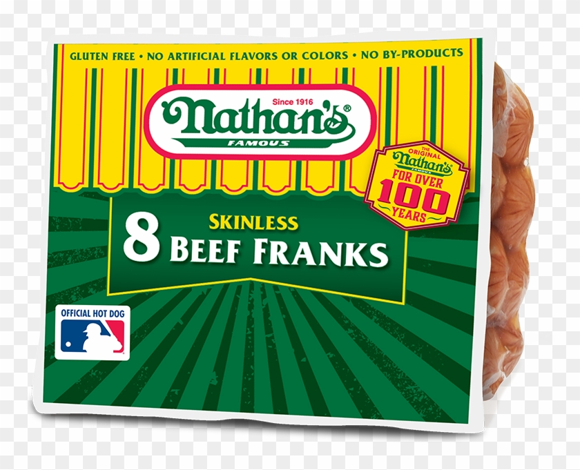 Nathan's Hot Dogs Walmart , Png Download - Nathan's Skinless Hot Dogs Clipart