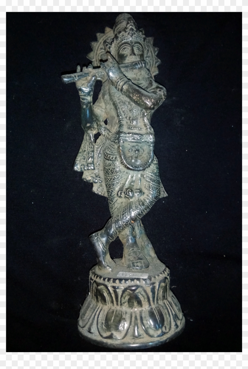 Lord Krishna God Bronze Brass Statue Playing Flute - Figurine Clipart