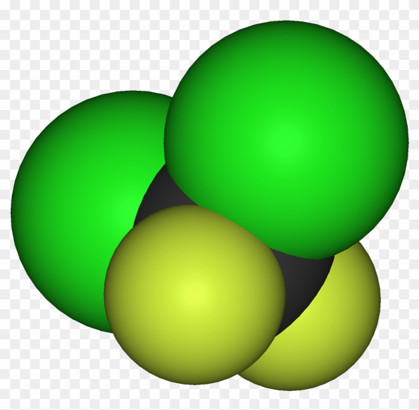 Dichlorodifluoromethane 3d Vdw - Dichlorodifluoromethane Molecule Clipart #347582