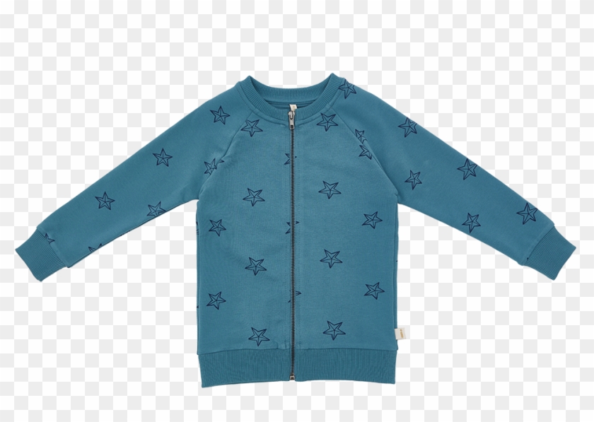 Blue Star Zipped Crew - Sweatshirt Clipart