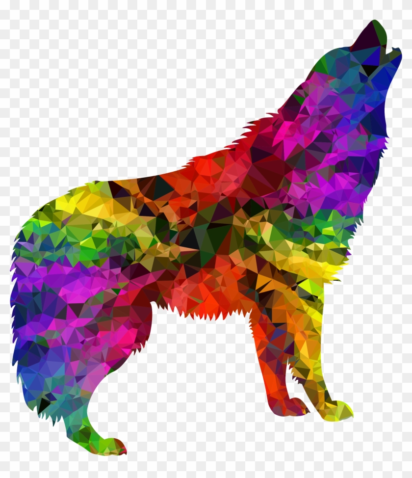 Multispectral Gem Howling Wolf Png Black And White - Wolf Clipart Transparent Png