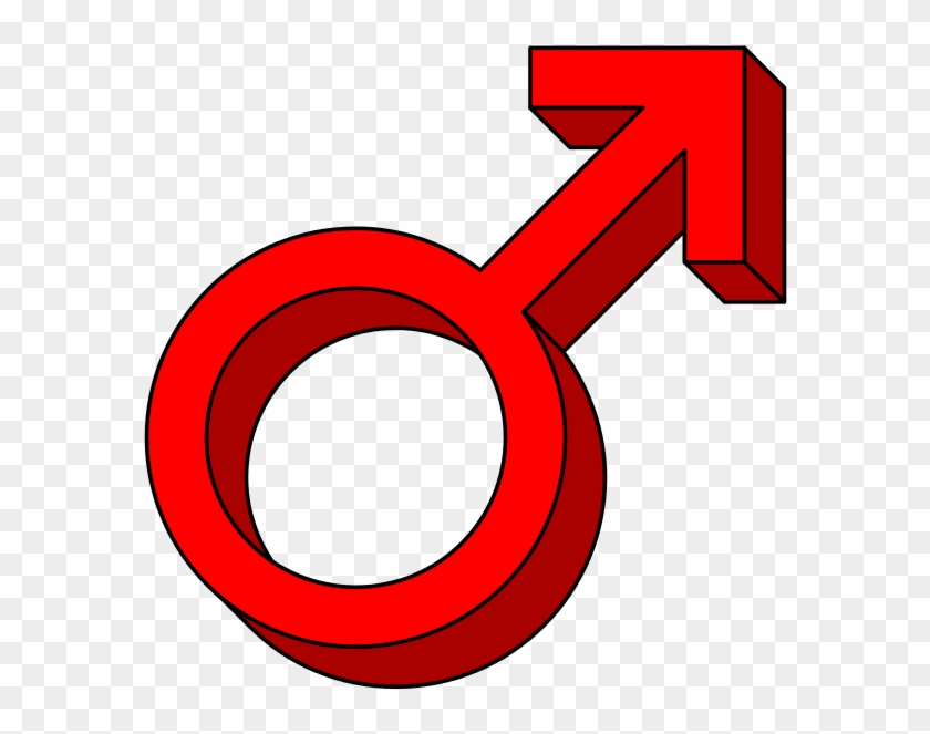 Mars Male Symbol Pseudo 3d Red - Male Symbol Red Clipart #349468