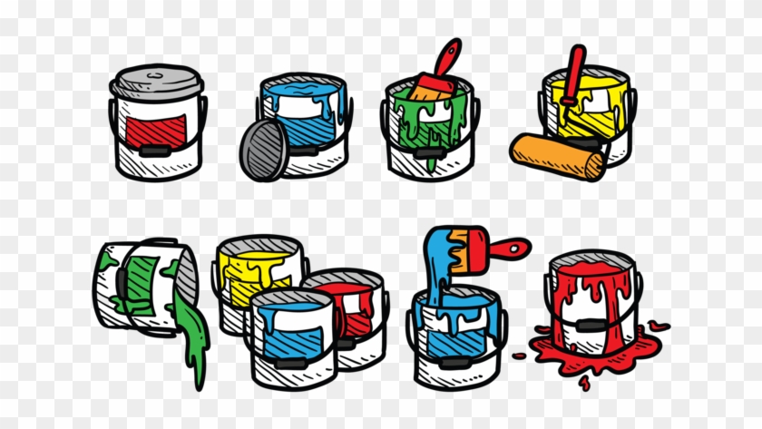 Paint Pot Icons Vector Clipart #349534