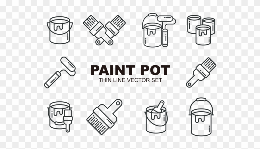 Paint Pot Icons Vector Clipart #349603