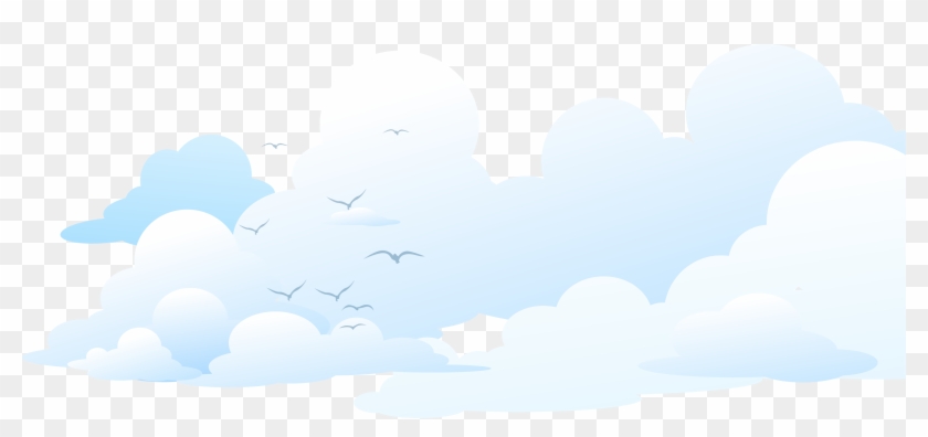 Banner Freeuse Library Brand Cloud Blue Seagull Clouds - Cartoon Clipart #349626