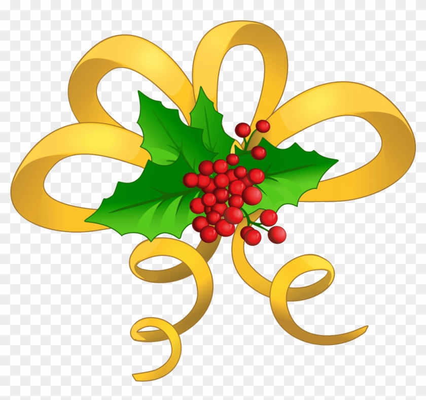 Christmas Bells Clipart - Green Christmas Bow Clip Art - Png Download