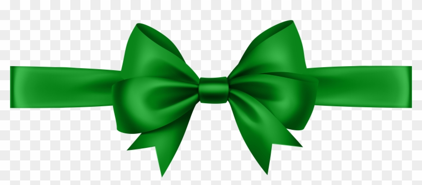 8000 X 3172 22 - Green Ribbon Bow Png Clipart
