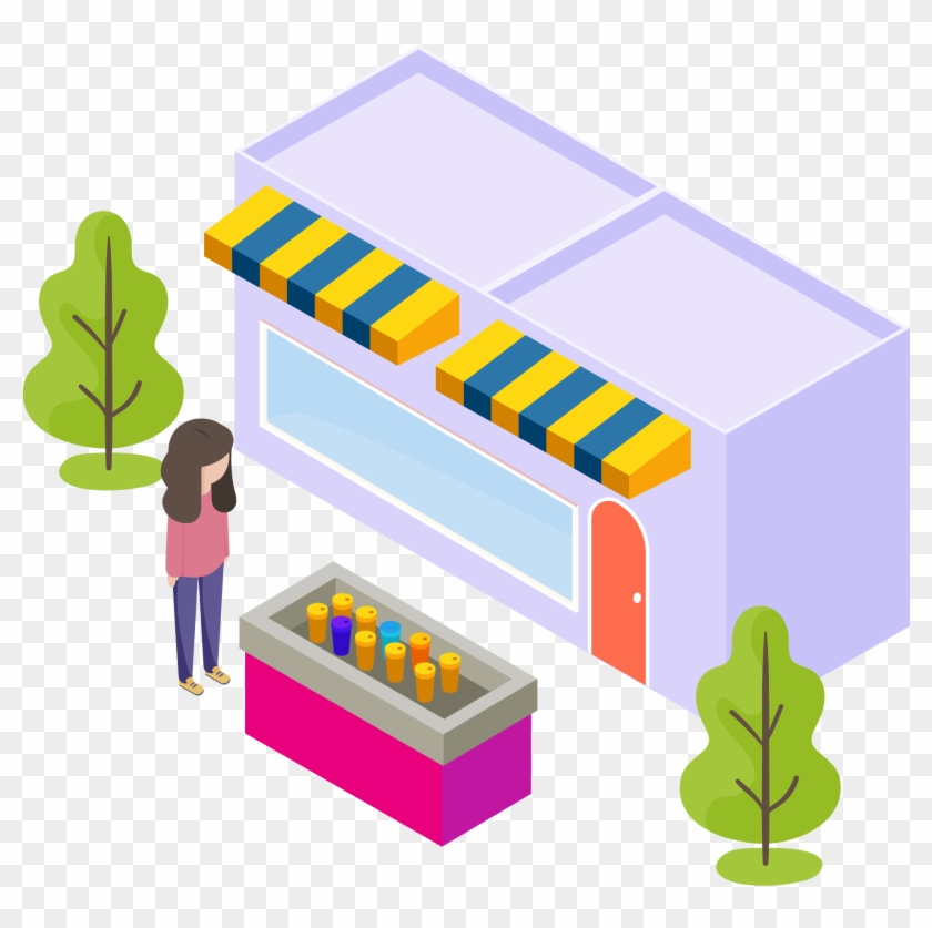 Supermarket Shopping Lady Tree Png And Vector Image - Illustration Clipart