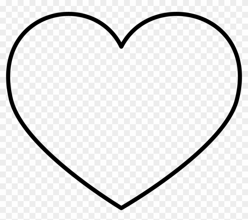 Heart Outline Icon Png , Png Download - Black And White Heart Outline Clipart